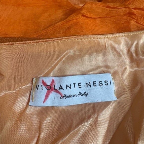 GUC Violante Nessi- Vibrant Orange Long Sleeve Dress. Size US 0 - Picture 3 of 13
